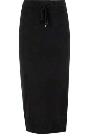 ERMANNO SCERVINO Rokken, Dames, Zwart, S, Wol, Zachte kokerrok met trekkoord in de taille