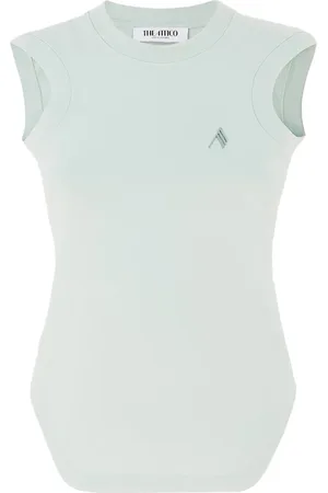 The Attico Tops, Dames, Groen, M, Katoen, Groene Tanktop