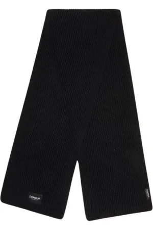 Dondup Accessoires, Heren, Zwart, ONE Size, Wol, Geribbelde Sjaal