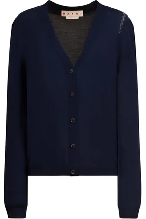 Marni Truien, Dames, Blauw, M, Wol, Marineblauwe Gebreide Trui