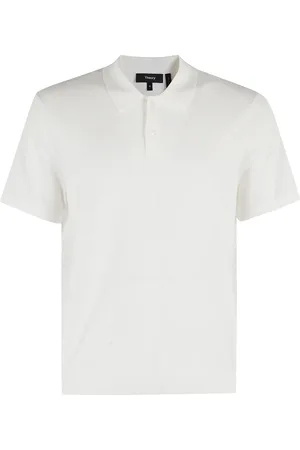 THEORY Tops, Heren, Wit, XL, Polyester, Witte Polo Shirt met Stretchstof