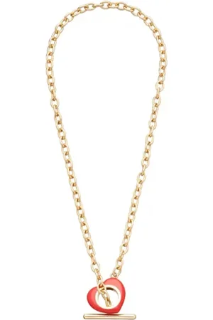 A.P.C. Accessoires, Dames, Geel, ONE Size, Gouden Hart Ketting met Toggle Sluiting