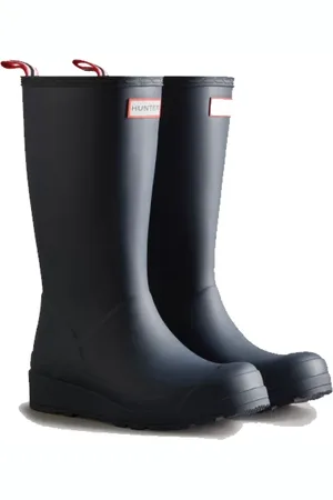Hunter Schoenen, Dames, Blauw, 36 EU, Polyester, Play Hoge Wellington Laarzen Blauw-36