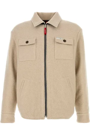 FAY Jassen, Heren, , L, Wol, Wollen Blend Zandkleurig Jasje