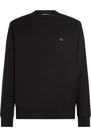 Calvin Klein Sweatshirts & Hoodies, Heren, Zwart, M, Katoen, Regeneratieve Katoenen Sweater