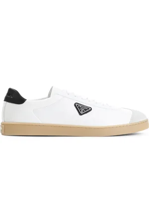 Prada Schoenen, Heren, Wit, 45 EU, Leer, Witte Leren Sneakers Stijlvol Comfortabel
