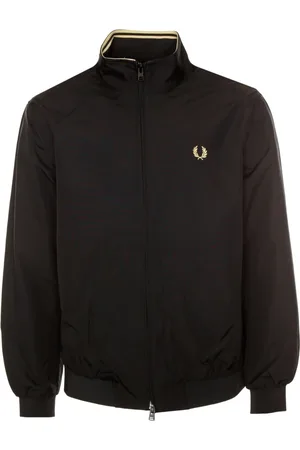 Fred Perry Jassen, Heren, Zwart, M, Polyester, Gewatteerd Jack met Dubbele Strepen