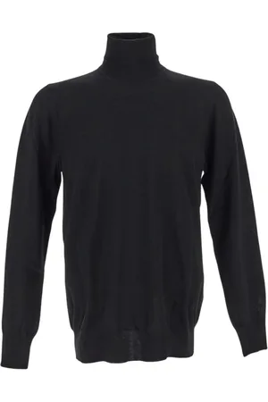 LARDINI Truien, Heren, Zwart, M, Virgin Wool Turtleneck Truien