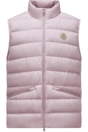 Moncler Jassen, Heren, Roze, M, Polyester, Lichtgewicht Rooskleurig Donsvest