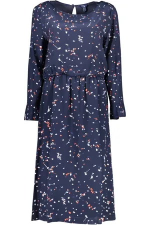 GANT Kleedjes, Dames, Blauw, M, Blauwe Viscose Midi Jurk
