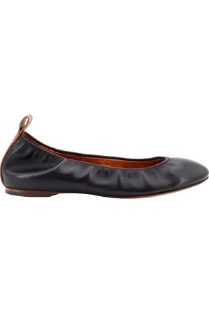 Lanvin Schoenen, Dames, Zwart, 36 EU, Leer, Leren Ballerina Flat