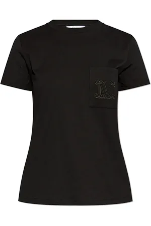 Max Mara Tops, Dames, Zwart, XS, Katoen, Papaia T-shirt