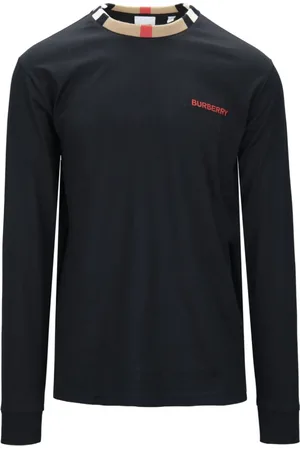 Burberry Truien, Heren, Zwart, L, Katoen, Pullover Trui