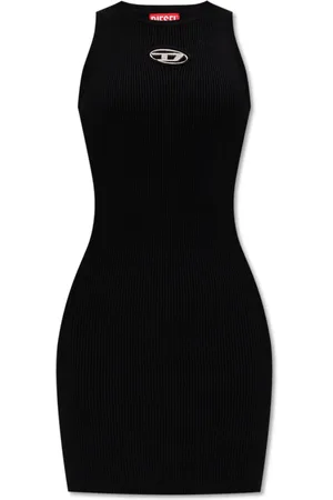 Diesel Kleedjes, Dames, Zwart, M, Leer, Korte Jurk