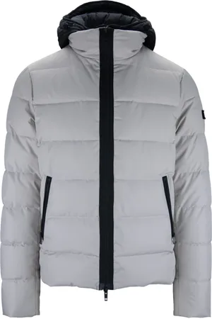 FAY Jassen, Heren, Grijs, S, Polyester, Hooded Down Jacket