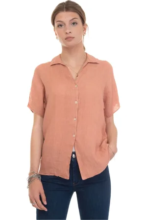 FAY Blouses & Shirts, Dames, Roze, L, Linnen, Linnen Blouse