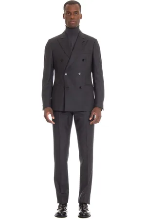 LARDINI Pakken, Heren, Grijs, L, Wol, Double-Breasted Suit Set