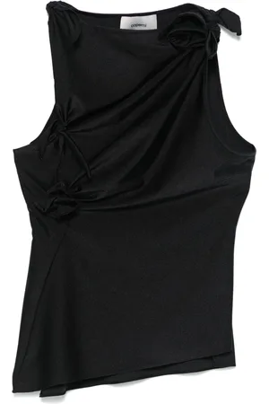 COPERNI Tops, Dames, Zwart, XS, Zwarte mouwloze top met asymmetrisch design