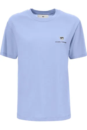 Chiara Ferragni Tops, Dames, Blauw, S, Stijlvolle T-shirts en Polo`s