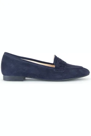 Gabor Schoenen, Dames, Blauw, 39 EU, Suède, Navy Suede Loafers