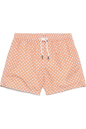 FEDELI Badkleding, Heren, Oranje, L, Polyester, Polyester Zwemshorts met Elastische Band