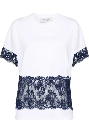 ERMANNO SCERVINO Tops, Dames, Wit, S, Katoen, Casual T-shirt