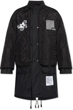 Y-3 Mantels, Heren, Zwart, L, Katoen, Parka met afneembare buitenlaag