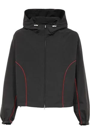 Salvatore Ferragamo Jassen, Heren, Zwart, L, Katoen, Verstelbare Jas met Capuchon en Zakken