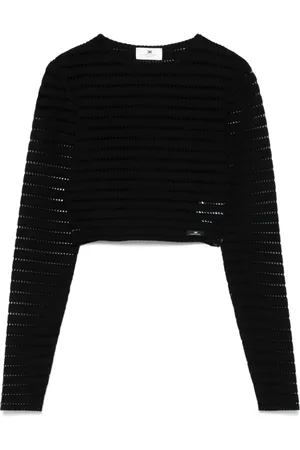 Elisabetta Franchi Truien, Dames, Zwart, S, Polyester, Stijlvolle Nero T-shirt voor vrouwen