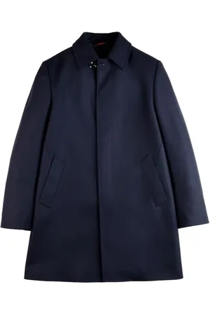 FAY Mantels, Heren, Blauw, M, Wol, Marineblauwe Wol-Cashmere Jas