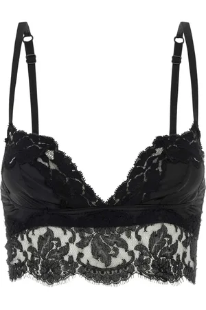 Dolce & Gabbana Tops, Dames, Zwart, S, Satijn, Zwarte stretch satijnen beha