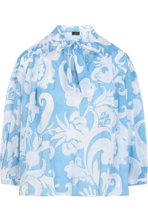 Etro Blouses & Shirts, Dames, Blauw, S, Katoen, Lichte katoenen blouse