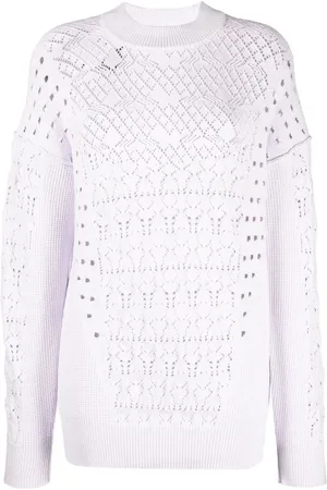 The Attico Truien, Dames, Paars, XS, Katoen, Casual Paarse Katoen Nylon Trui