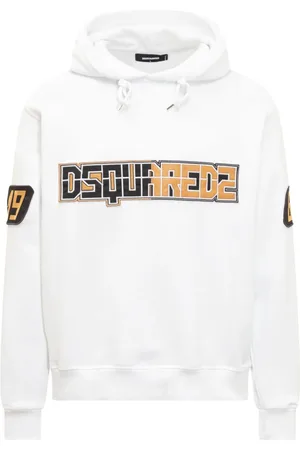 Dsquared2 Sweatshirts & Hoodies, Heren, Wit, XS, Katoen, D2 Cool Hoodie met trekkoord