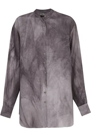 Cortana Blouses & Shirts, Dames, Grijs, L, Lila Zijden Overhemd