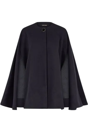 Roberto Cavalli Jassen, Dames, Zwart, ONE Size, Kasjmier, Kasjmier Cape Jas met Zijden Voering
