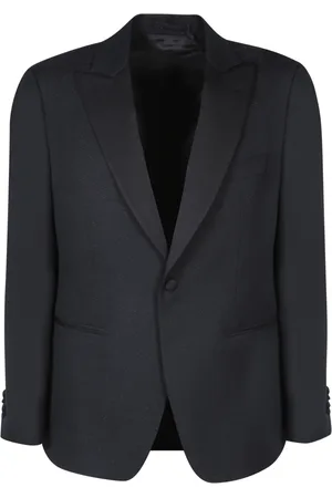 LARDINI Jassen, Heren, Zwart, M, Wol, Zwarte Smoking Jas