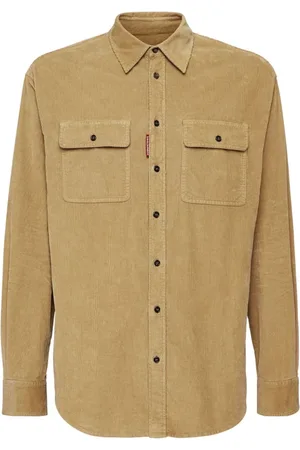 Dsquared2 Overhemden, Heren, Bruin, XL, Katoen, Casual overhemd