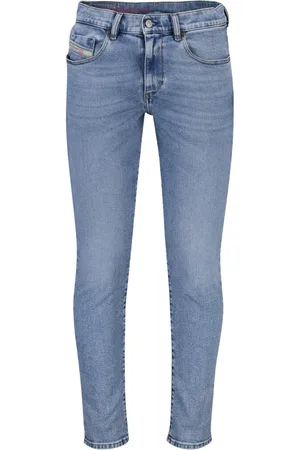Diesel Jeans, Heren, Blauw, W36 L34, Katoen, Pantalon-5-P Slim-Fit Jeans