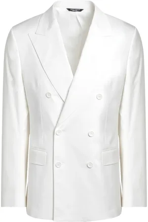 Dolce & Gabbana Jassen, Heren, Wit, M, Dubbelborstig Jas