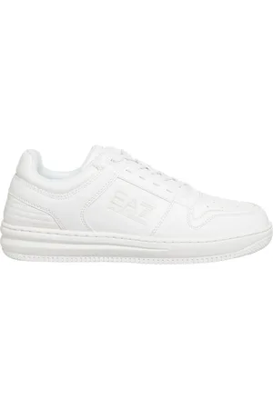 EA7 Schoenen, Heren, Wit, 44 EU, Effen Lace-Up Sneakers