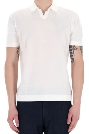 DRUMOHR Tops, Heren, Wit, XL, Katoen, Witte korte mouw katoenen polo