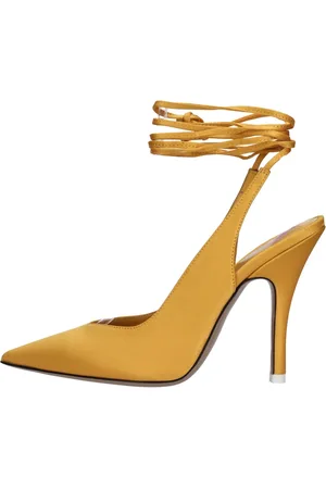 The Attico Schoenen, Dames, Geel, 36 EU, Satijn, Met Hak Geel