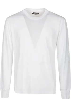 Tom Ford Tops, Heren, Wit, L, Katoen, Casual Katoenen T-shirt