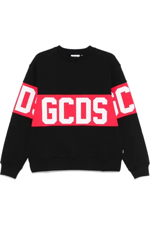 GCDS Sweatshirts & Hoodies, Heren, Zwart, XS, Zwarte Crewneck Sweater