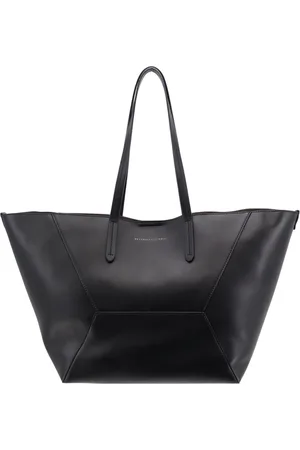 Brunello Cucinelli Tassen, Dames, Zwart, ONE Size, Leer, Monili Shoppingtas