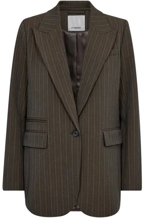 Co`Couture Jassen, Dames, Bruin, S, Gestreepte Oak Blazer