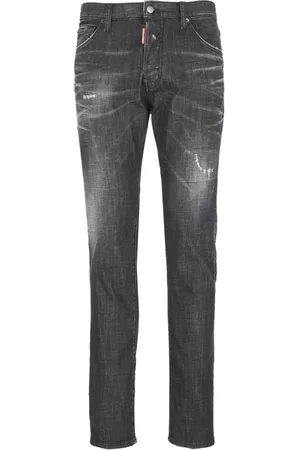 Dsquared2 Jeans, Heren, Zwart, S, Katoen, Zwarte Katoenen Jeans met Scheuren