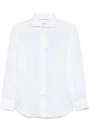 Brunello Cucinelli Overhemden, Heren, Wit, XL, Wit overhemd