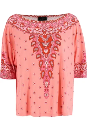 Etro Blouses & Shirts, Dames, Roze, L, Paisley Print Lichtgewicht Trui